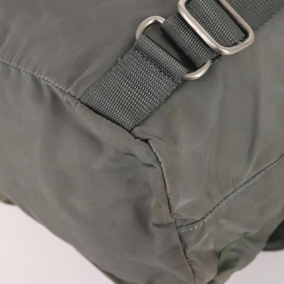 PRADA Backpack Nylon Green Silver Auth 141751