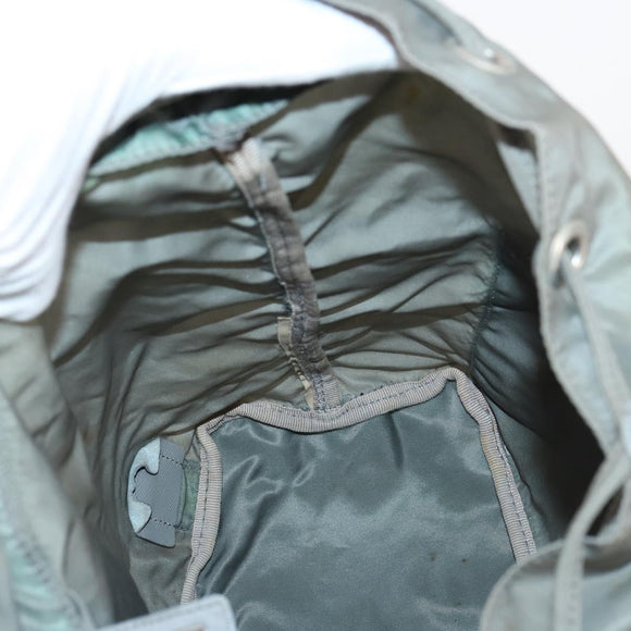 PRADA Backpack Nylon Green Silver Auth 141751