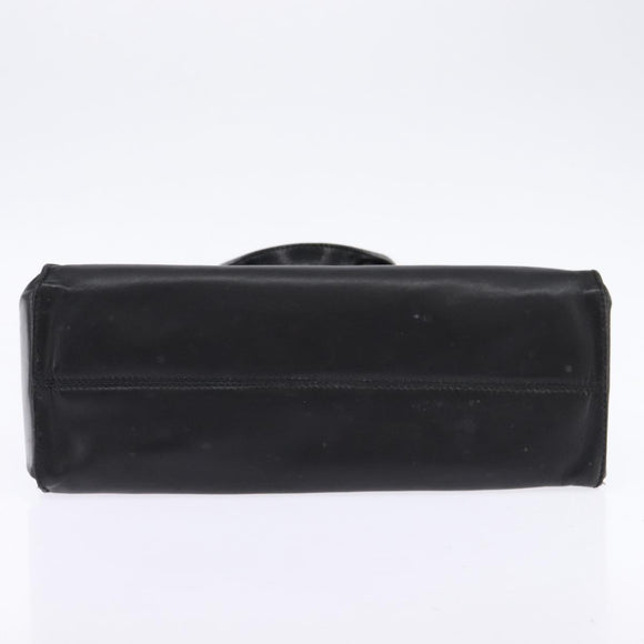 LOEWE Anagram Hand Bag Leather 2way Black Gold Auth 141752