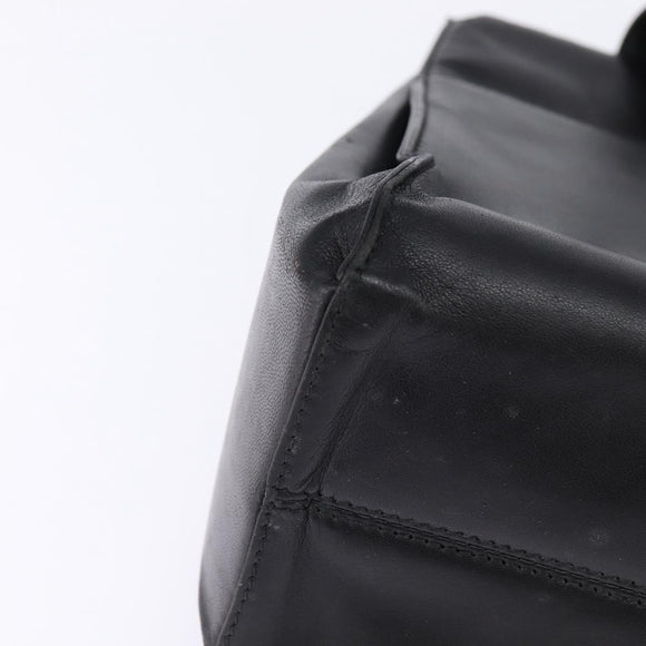 LOEWE Anagram Hand Bag Leather 2way Black Gold Auth 141752