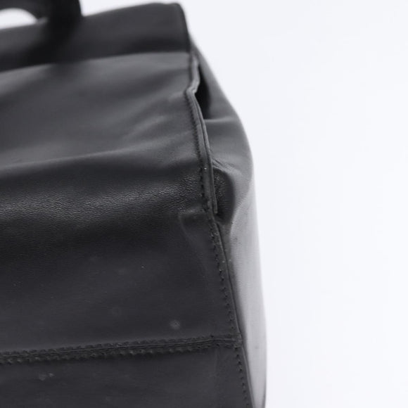 LOEWE Anagram Hand Bag Leather 2way Black Gold Auth 141752