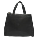 LOEWE Anagram Hand Bag Leather 2way Black Gold Auth 141752-2