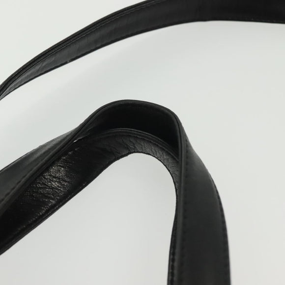 LOEWE Anagram Hand Bag Leather 2way Black Gold Auth 141752