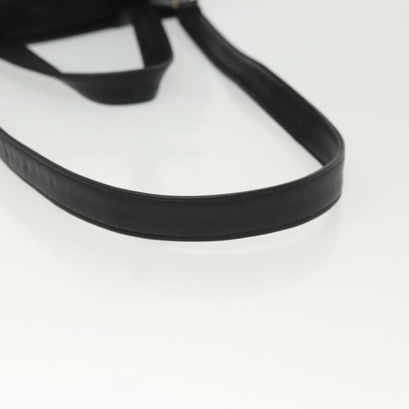 LOEWE Anagram Hand Bag Leather 2way Black Gold Auth 141752