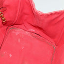 PRADA Canapa MM Hand Bag Canvas Red Gold Auth 141755-17