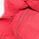 PRADA Canapa MM Hand Bag Canvas Red Gold Auth 141755-18