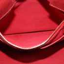 PRADA Canapa MM Hand Bag Canvas Red Gold Auth 141755-20