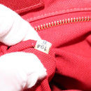 PRADA Canapa MM Hand Bag Canvas Red Gold Auth 141755-21