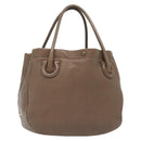 Salvatore Ferragamo Tote Bag Leather Beige Gold Auth 141756-1