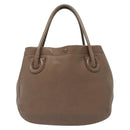 Salvatore Ferragamo Tote Bag Leather Beige Gold Auth 141756-2