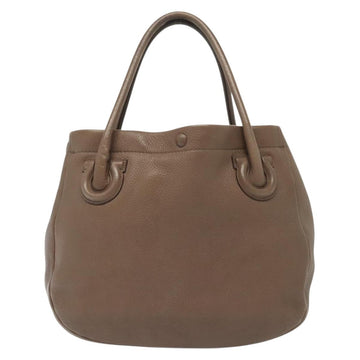 Salvatore Ferragamo Tote Bag Leather Beige Gold Auth 141756 - 0