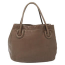 Salvatore Ferragamo Tote Bag Leather Beige Gold Auth 141756-3