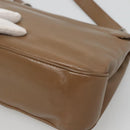 Salvatore Ferragamo Vala Shoulder Bag Leather Brown Silver Auth 141757-15