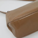 Salvatore Ferragamo Vala Shoulder Bag Leather Brown Silver Auth 141757-16