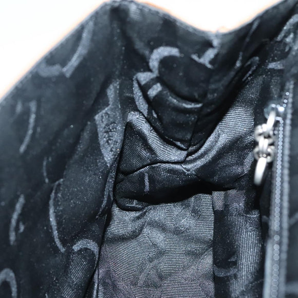 Salvatore Ferragamo Vala Shoulder Bag Leather Brown Silver Auth 141757