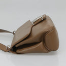 Salvatore Ferragamo Vala Shoulder Bag Leather Brown Silver Auth 141757-3