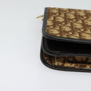 Christian Dior Trotter Canvas Chain Shoulder Bag Brown Gold Auth 141758-8
