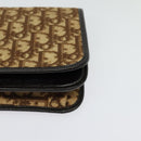 Christian Dior Trotter Canvas Chain Shoulder Bag Brown Gold Auth 141758-15