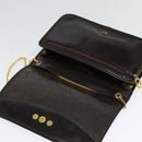 Christian Dior Trotter Canvas Chain Shoulder Bag Brown Gold Auth 141758-9