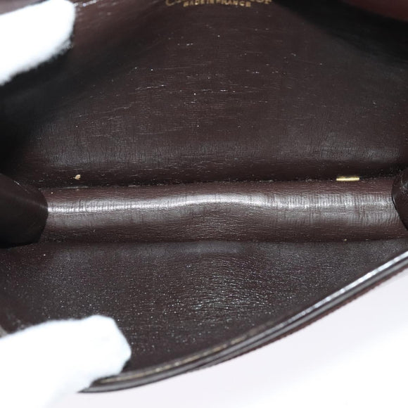 Christian Dior Trotter Canvas Chain Shoulder Bag Brown Gold Auth 141758