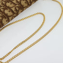 Christian Dior Trotter Canvas Chain Shoulder Bag Brown Gold Auth 141758-7