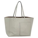 Valextra Tote Bag Leather Light gray Auth 141759-1