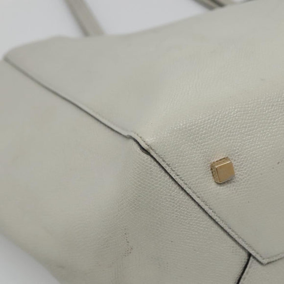 Valextra Tote Bag Leather Light gray Auth 141759
