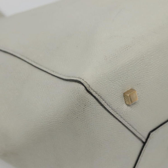 Valextra Tote Bag Leather Light gray Auth 141759