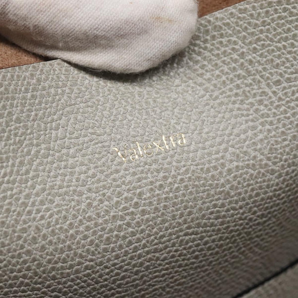 Valextra Tote Bag Leather Light gray Auth 141759