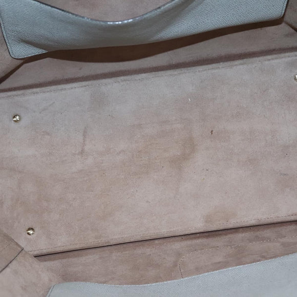 Valextra Tote Bag Leather Light gray Auth 141759