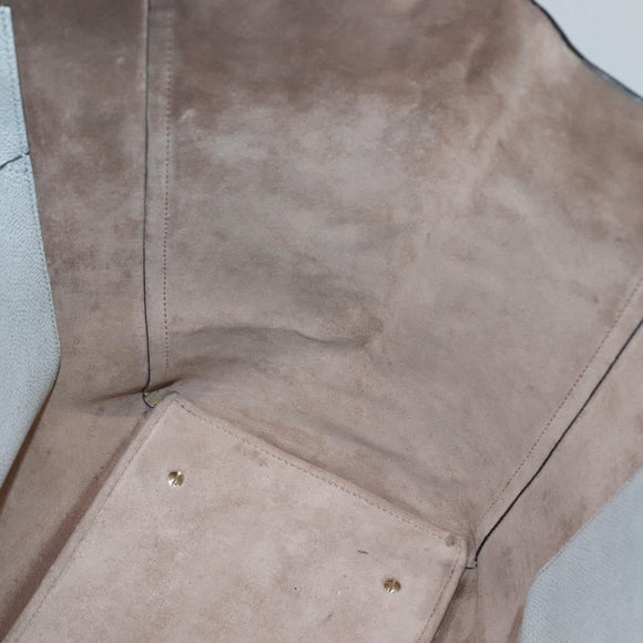 Valextra Tote Bag Leather Light gray Auth 141759