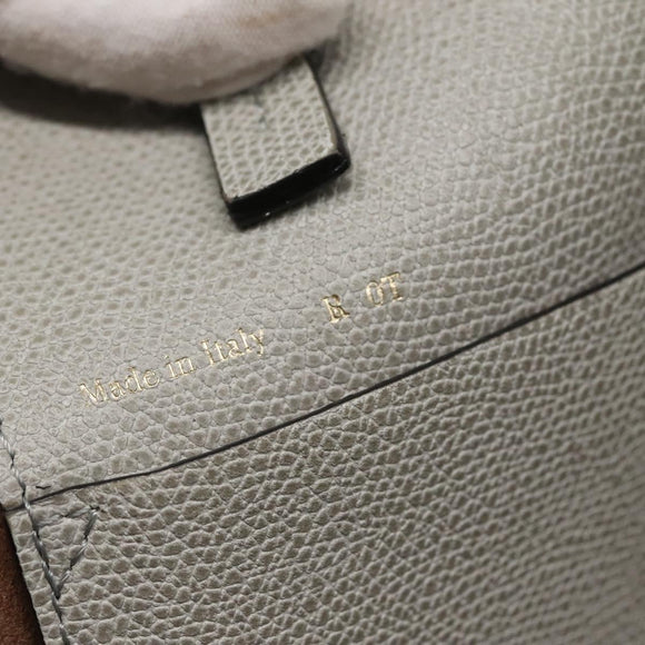 Valextra Tote Bag Leather Light gray Auth 141759