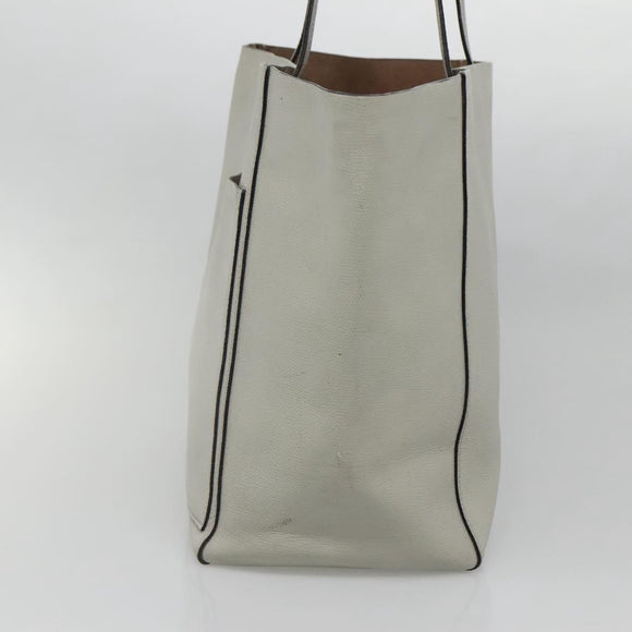Valextra Tote Bag Leather Light gray Auth 141759