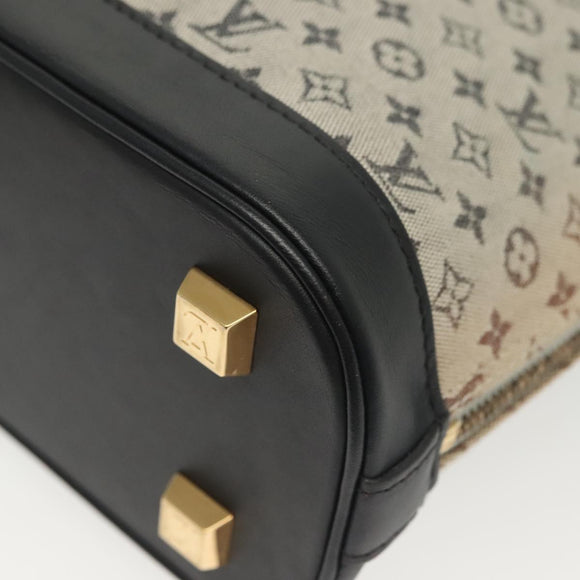 LOUIS VUITTON Monogram Mini Alma Haut Hand Bag Blue M92202 LV Auth 141760