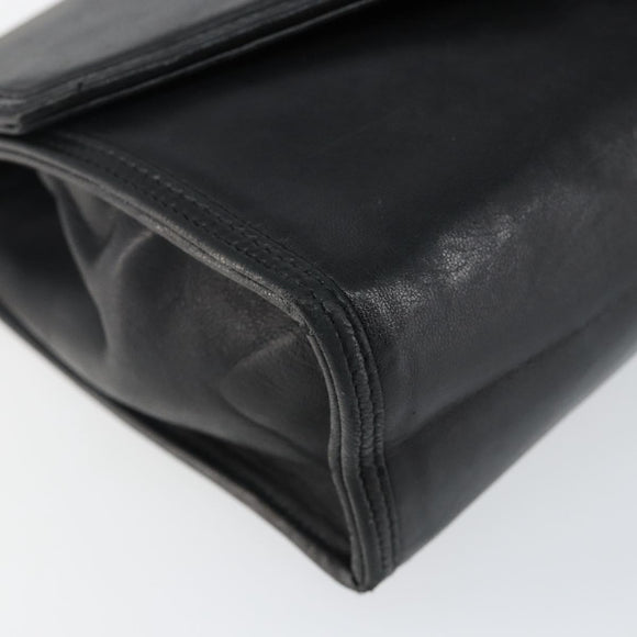 CHANEL COCO Mark Chain Shoulder Bag Lamb Skin Black Gold CC Auth 141762