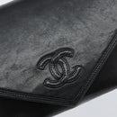 CHANEL COCO Mark Chain Shoulder Bag Lamb Skin Black Gold CC Auth 141762-14