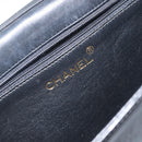 CHANEL COCO Mark Chain Shoulder Bag Lamb Skin Black Gold CC Auth 141762-16