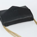 CHANEL COCO Mark Chain Shoulder Bag Lamb Skin Black Gold CC Auth 141762-6