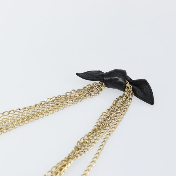 CHANEL COCO Mark Chain Shoulder Bag Lamb Skin Black Gold CC Auth 141762