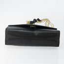 CHANEL COCO Mark Chain Shoulder Bag Lamb Skin Black Gold CC Auth 141762-9