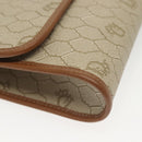 Christian Dior Honeycomb Canvas Chain Shoulder Bag PVC Beige Gold Auth 141763-15