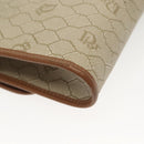 Christian Dior Honeycomb Canvas Chain Shoulder Bag PVC Beige Gold Auth 141763-16