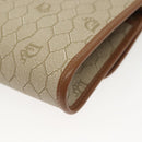 Christian Dior Honeycomb Canvas Chain Shoulder Bag PVC Beige Gold Auth 141763-17