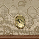 Christian Dior Honeycomb Canvas Chain Shoulder Bag PVC Beige Gold Auth 141763-18