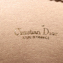 Christian Dior Honeycomb Canvas Chain Shoulder Bag PVC Beige Gold Auth 141763-11