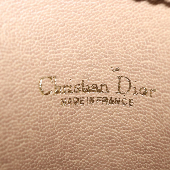 Christian Dior Honeycomb Canvas Chain Shoulder Bag PVC Beige Gold Auth 141763