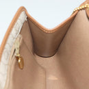 Christian Dior Honeycomb Canvas Chain Shoulder Bag PVC Beige Gold Auth 141763-20