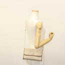 Christian Dior Honeycomb Canvas Chain Shoulder Bag PVC Beige Gold Auth 141763-22