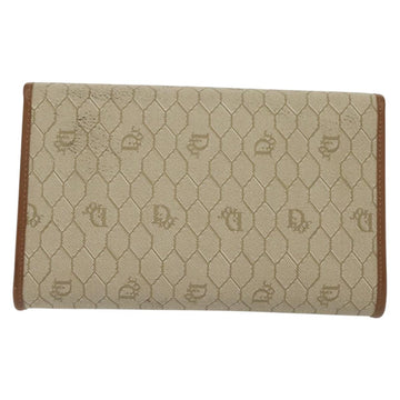 Christian Dior Honeycomb Canvas Chain Shoulder Bag PVC Beige Gold Auth 141763 - 0