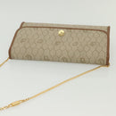 Christian Dior Honeycomb Canvas Chain Shoulder Bag PVC Beige Gold Auth 141763-7